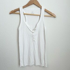 Aerie White Henley Tank Top - XS